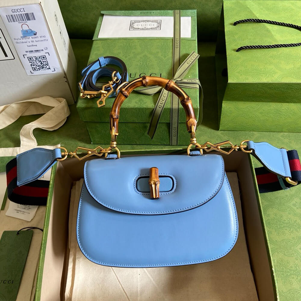 GUCCI BAMBOO 1947 JUMBO GG SMALL TOP HANDLE BAG