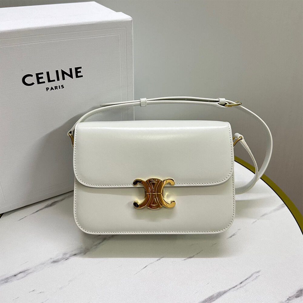 CELINE CLASSIQUE TRIOMPHE BAG in shiny calfskin(HIGH-END GRADE)